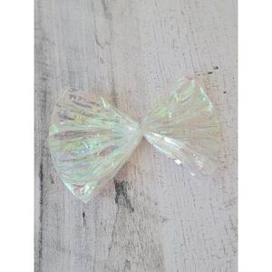 Plastic shiny rainbow bow Xmas Decor figure